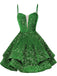 Rot 1950er Pailletten Tief-V Schnür Mini Party Kleid