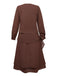 Braun 1920er Bogen Schleife Gürtel Taille Kleid
