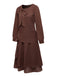 Braun 1920er Bogen Schleife Gürtel Taille Kleid