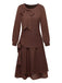 Braun 1920er Bogen Schleife Gürtel Taille Kleid