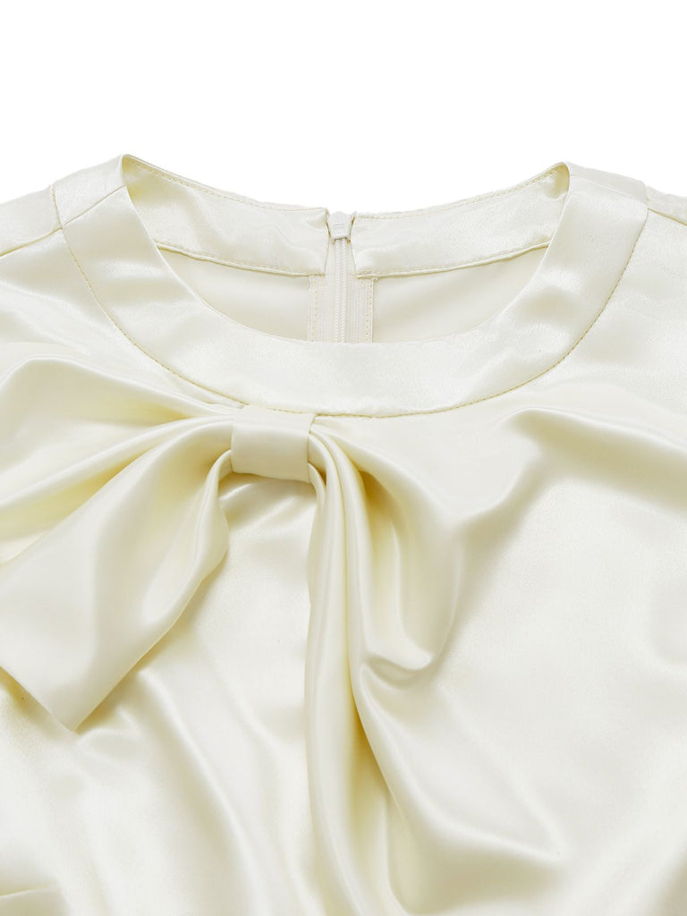 [Vorverkauf] Khaki 1960er Bogen Kragen Patchwork Jumpsuit