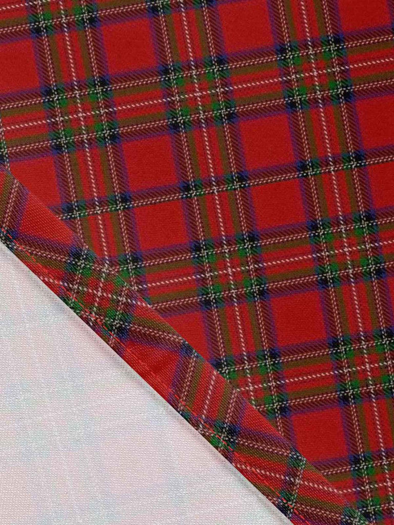 1950er Weihnachten Tartan Pelzbesatz High-Low Saum Kleid
