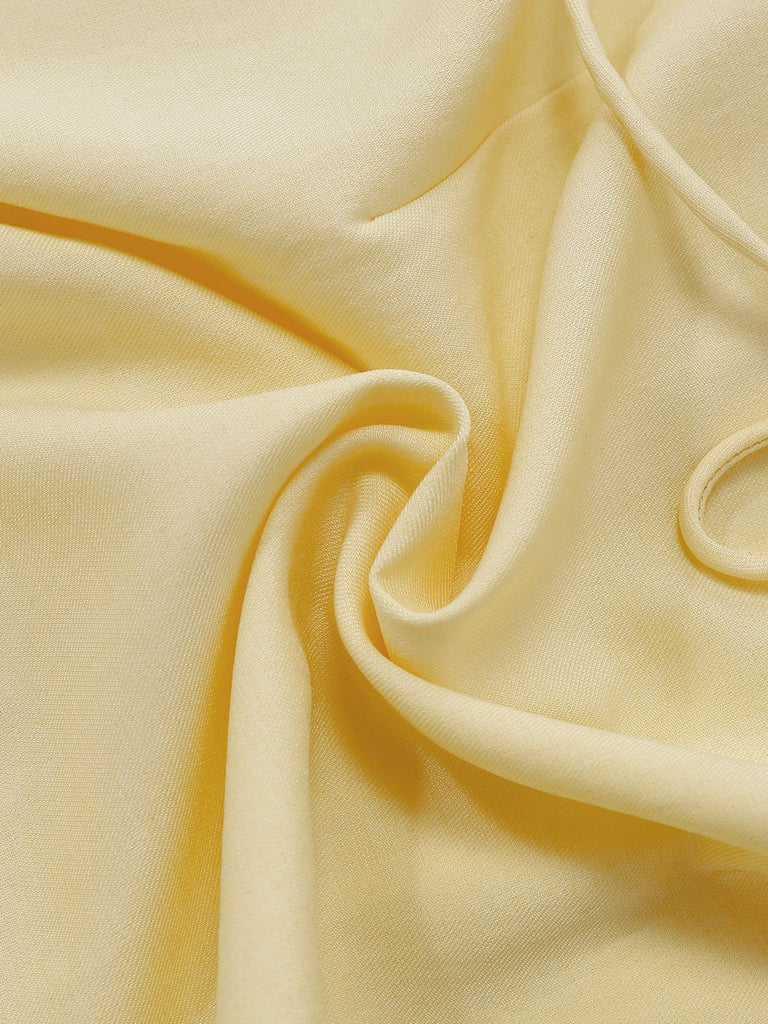 [Vorverkauf] Hellgelb 1930er Netz Spaghettiträger Kleid