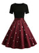 [Vorverkauf] Schwarz & Rot 1950er Herz Bogen Swing Kleid