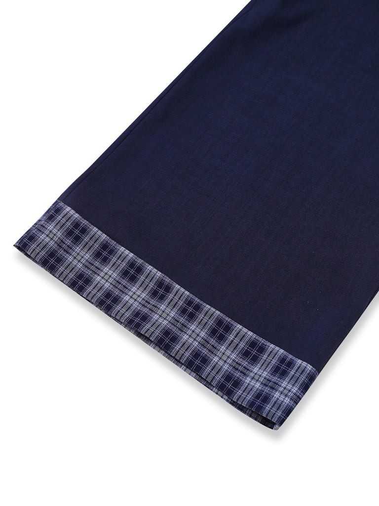 [Vorverkauf] Dunkelblau 1940er Halter Wasserfallkragen Kariert Jumpsuit