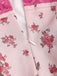 Rosa 1960er Blumen Spitze Patchwork Plissiertes Unterhemd