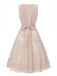 Rosa 1940er V-Ausschnitt Blumen Gürtel Ärmelloses Kleid