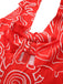 Rot 1960er Abstraktes Muster Cutout Twist Halter Kleid