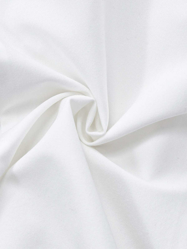 [Vorverkauf] Weiß 1940er Kariert Taste Bogen Bindung Bluse