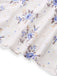 [Größentabelle] Beige 1950er Blumen Schnürung Seitenschlitz Kleid