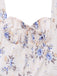 [Größentabelle] Beige 1950er Blumen Schnürung Seitenschlitz Kleid