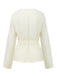 Beige 1950er Lange Ärmel Knöpfe Anzug Jacke