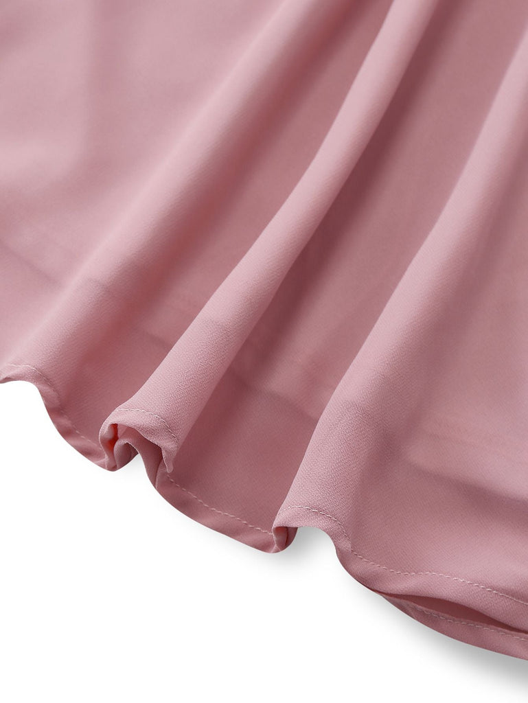 1950er Solide Perlen Pailletten Ärmellos Patchwork Kleid