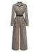 Grün 1930er Kariert Revers Gürtel Jumpsuit