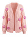 1930er 3D Gänseblümchen Langarm Strick Strickjacke