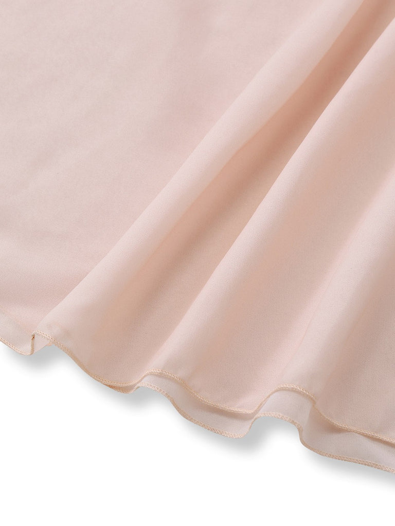 [Vorverkauf] Rosa 1940er V-Ausschnitt Rüschen Ärmel Blumen Druck Kleid