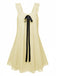 Blau 1960er Solide Bogen Rückenfrei Spitze Babydoll Kleid