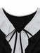 Schwarz & Weiß 1960er Rüschen Peplum Kleid