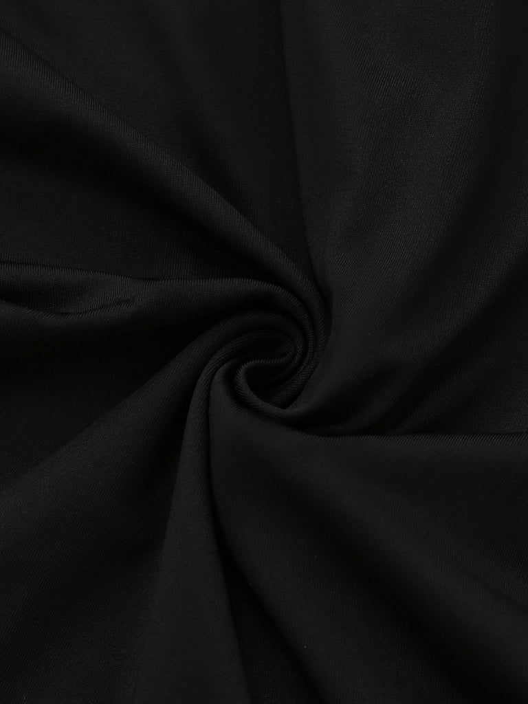 Schwarz & Weiß 1960er Rüschen Peplum Kleid