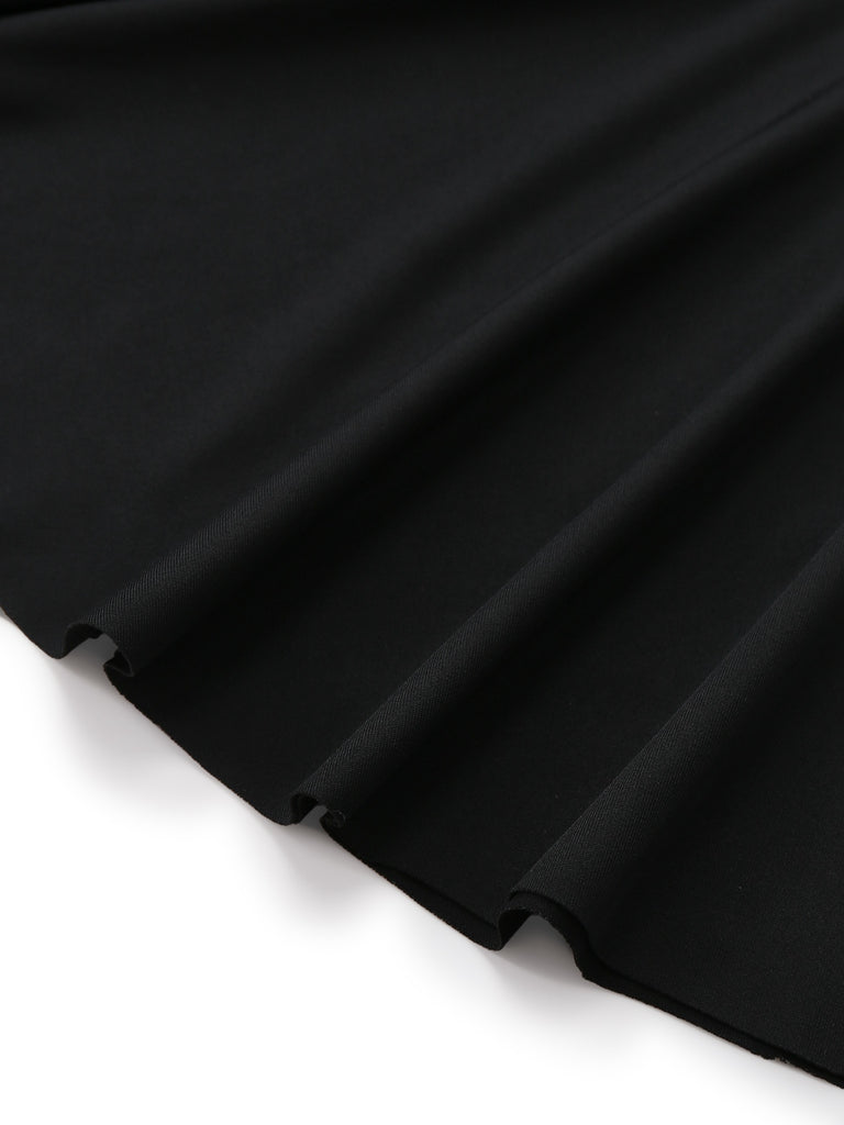Schwarz & Weiß 1960er Rüschen Peplum Kleid