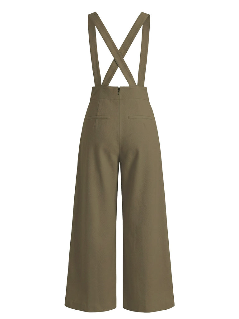 [Vorverkauf] 2PCS Weiß 1960er Chiffon Rüsche Bluse & Hosenträger Hose