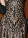 Schwarz 1920er Gatsby Pailletten Netz Maxi Abend Kleid