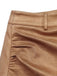Braun 1960er Kunst-Wildleder Fransen Asymmetrisch Saum Rock