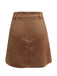 Braun 1960er Kunst-Wildleder Fransen Asymmetrisch Saum Rock