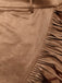 Braun 1960er Kunst-Wildleder Fransen Asymmetrisch Saum Rock