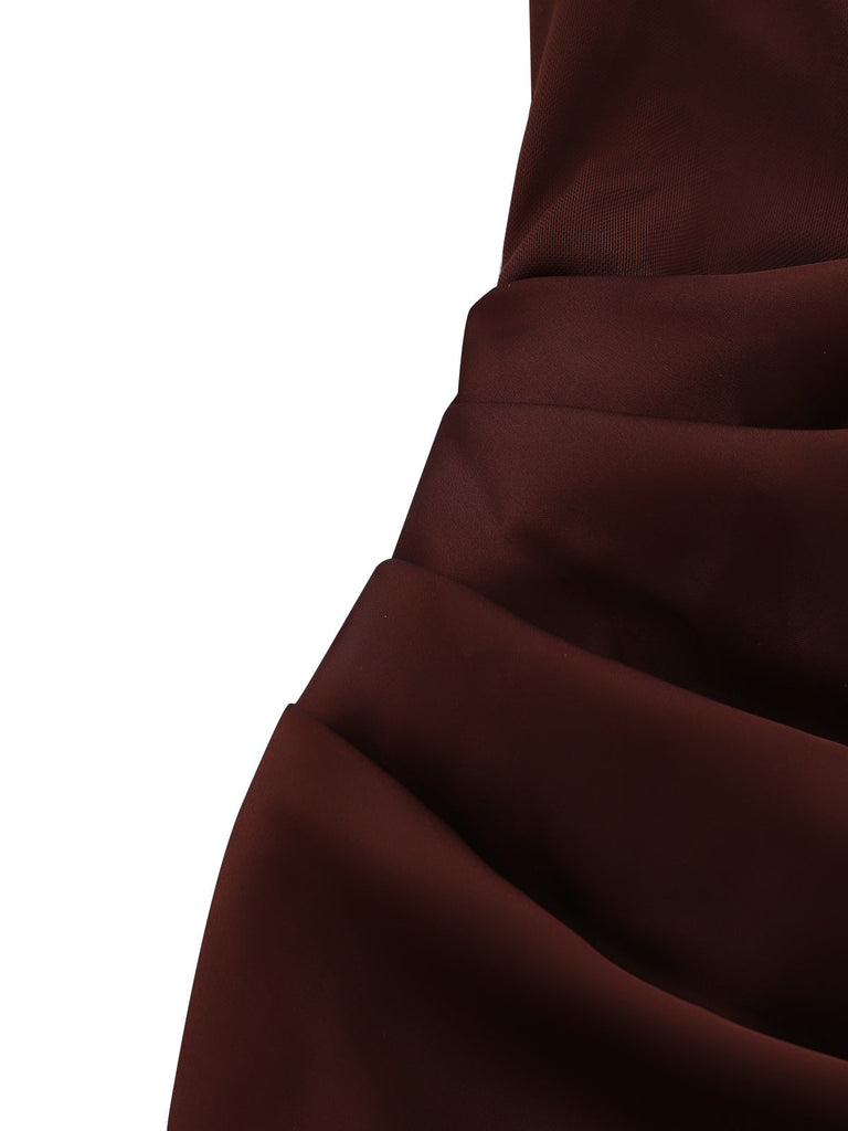 Trägerloses 80er Bodycon-Kleid mit Raffung und Schal
