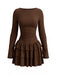 80er Minikleid mit Taillenraffung und gestuftem Rüschensaum