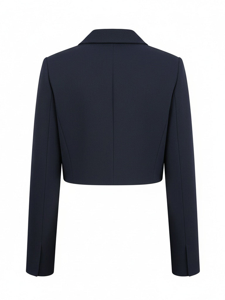 [Vorverkauf] 2PCS Dunkelblau 1950er Kurz Jacke & Spitze Träger Kleid