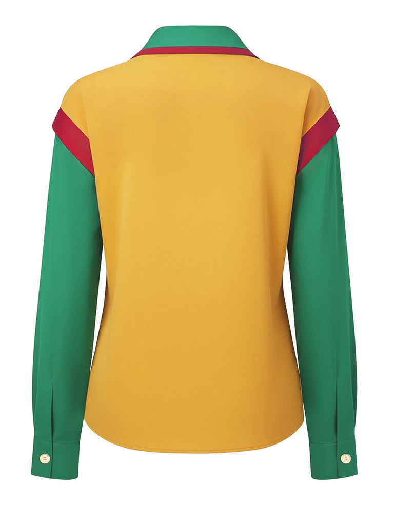 [Vorverkauf] 2PCS Mehrfarbig 1970er Holly Bluse & Tupfen Jumpsuit