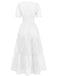 1940er Ösen Spitze V-Ausschnitt Gestuft Maxi Kleid