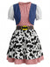 Mehrfarbiges 70er Kleid mit Patchwork und Karo