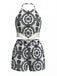 70er Top & Shorts mit Neckholder und Blumen