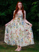 Bunt 1930er Blumen V-Ausschnitt Boho Slip Kleid