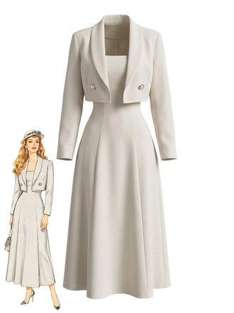 Elfenbeine 50er Jacke mit A-Linie