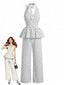 50er Schößchen-Neckholder-Top & Hose Set mit Polka-Dots