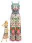 Mehrfarbiger 70er Jumpsuit mit Ananas-Print und weiten Beinen