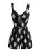 Schwarzer Strampler im Stil der 1950er Jahre mit Cut-outs und Twist-Front