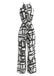Weißer 70er Jumpsuit mit Neckholder und Geometrisch