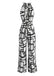 Weißer 70er Jumpsuit mit Neckholder und Geometrisch