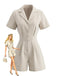 Beige 50er Romper mit Reverskragen und Pocketed