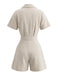 Beige 50er Romper mit Reverskragen und Pocketed