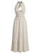 30er Maxikleid mit Polka-Dots und V-Ausschnitt