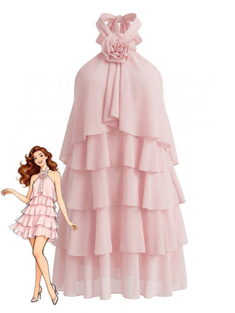 60er Swingkleid mit Neckholder und Rüschen