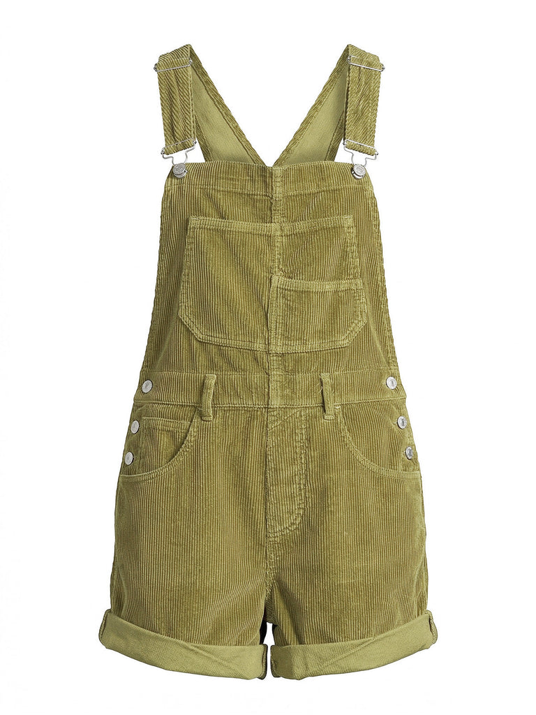 Mehrfarbiger & Grüner 60er Romper mit Tasche und Cord