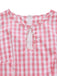 Rosa 50er Midikleid mit Gingham und Keyhole