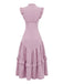 Dunkelrosaes 50er Ärmelloses Swingkleid